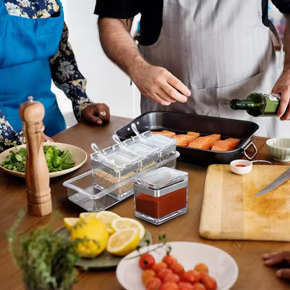 Acrylic Seasoning Box with Serving Spoons
